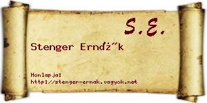 Stenger Ernák névjegykártya